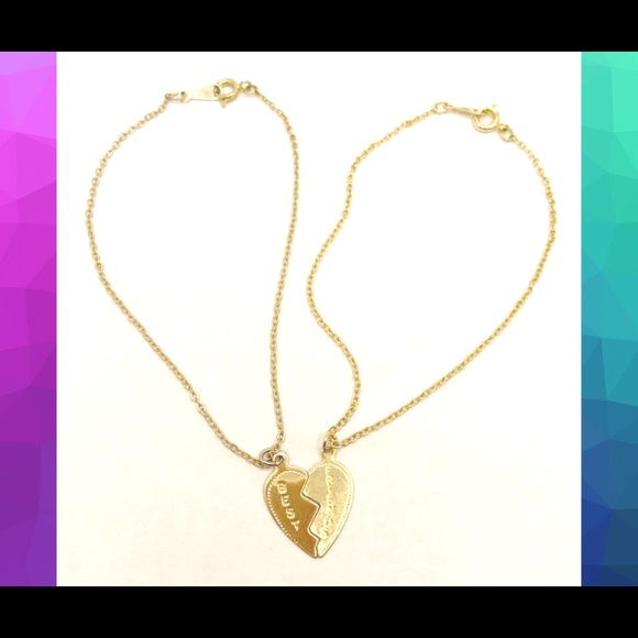 Vintage “Best Friends” half heart charm bracelets - Picture 2 of 2